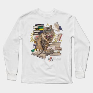 Stet Cat with Books Long Sleeve T-Shirt